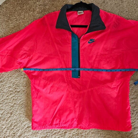 Vintage Nike 90s Nylon Neon Pink Windbreaker 1/4 Zip - Size Medium - Picture 4 of 7